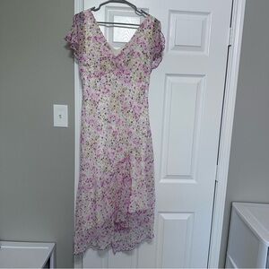 Vintage AGB floral pink spring Easter style dress